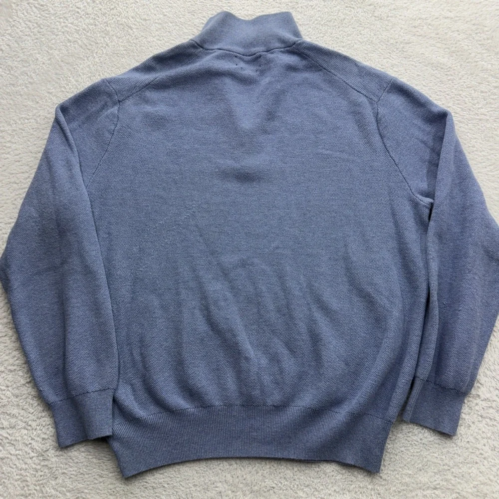 Polo‎ Ralph Lauren Mens XXL Light Blue Pima Cotton Quarter Zip Sweater Pullover
